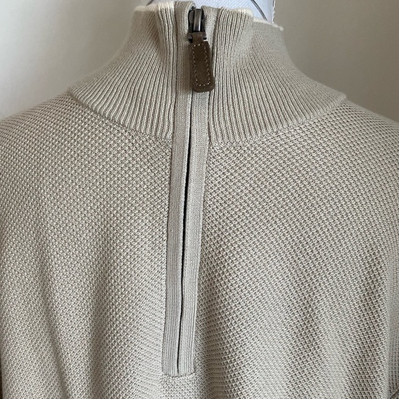 Quarter Zip Cotton Men’s Sweater - Picture 4 of 10